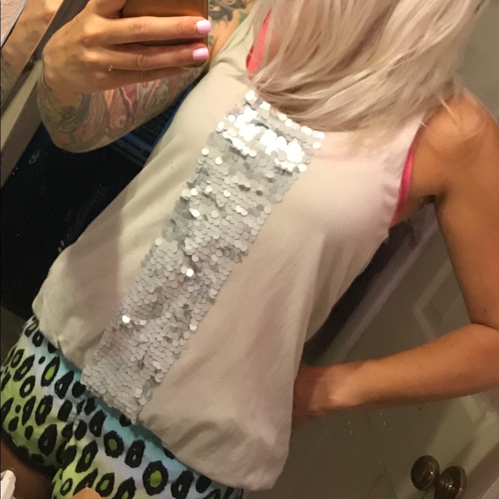 J Crew heirloom silver Grey bubble top